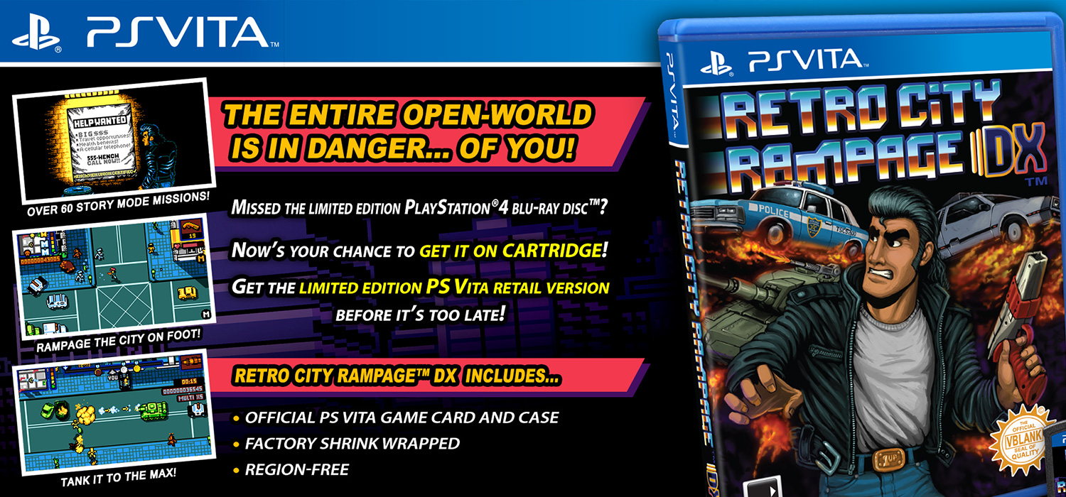 Zdjęcie okładkowe wpisu Retro City Rampage DX pojawi się w limitowanej wersji pudełkowej na PS Vita