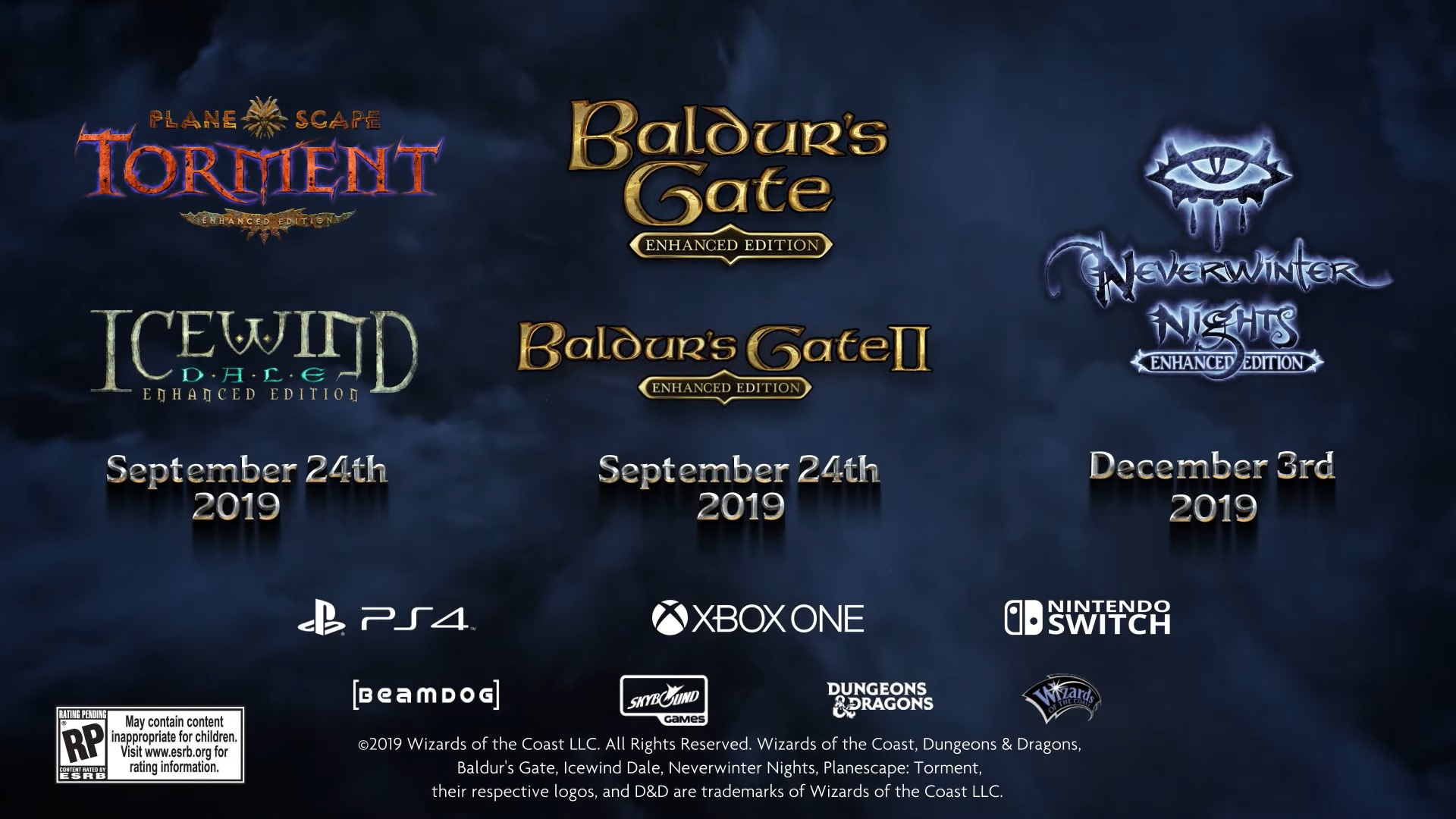 Zdjęcie okładkowe wpisu Baldur’s Gate I, II, Siege of Dragonspear, Icewind Dale, Planetscape Torment i Neverwinter Nights trafią na konsole