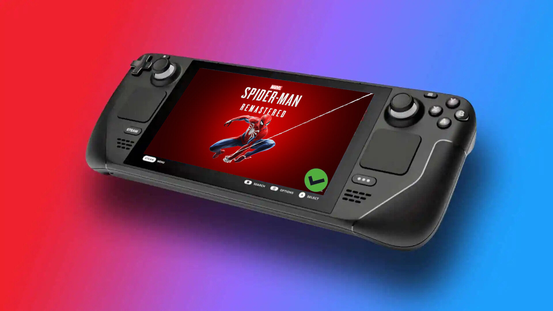 Zdjęcie okładkowe wpisu Spider-Man: Remastered ze znakiem zgodności ze Steam Deckiem